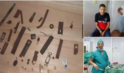 Leosbani P.L. fue el hombre que ingirió estos objetos. 