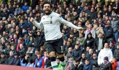 Mohamed Salah celebra el triunfo del Liverpool. 