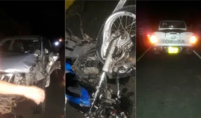 Estado en que quedaron los dos vehículos en el accidente en Sabanalarga.