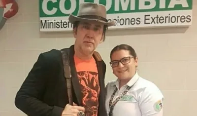 El actor Nicolas Cage en Colombia.