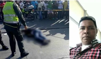 Lugar de los hechos y foto en vida de Damián Julio Quinta.