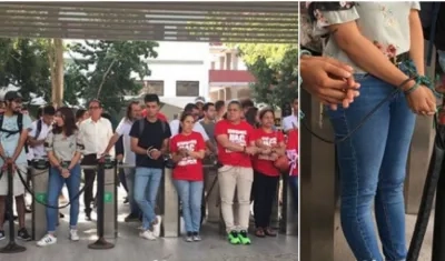 Momentos de la protesta. 