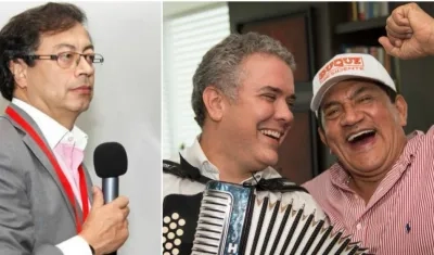 Gustavo Petro, Iván Duque y Poncho Zuleta.