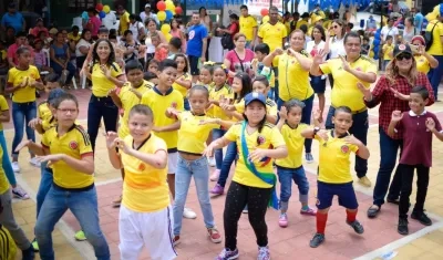 El grupo de niños durante la actividad de hoy.