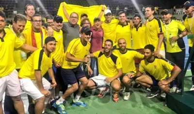 Celebración colombiana del triunfo.