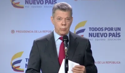 Juan Manuel Santos, presidente.