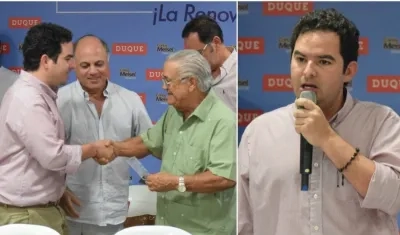 El senador elector Carlos Meisel y dirigentes de Centro Democrático en el Atlántico.