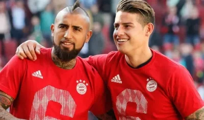 Arturo Vidal y James Rodríguez. 