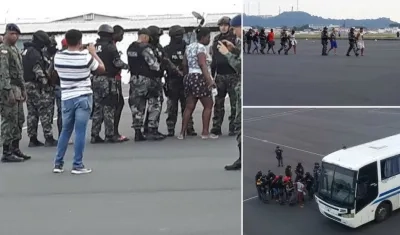 Momento en el que los capturados son trasladados. 