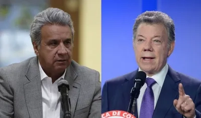 El presidente de Ecuador, Lenín Moreno y el presidente de Colombia, Juan Manuel Santos