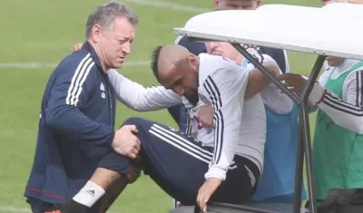 Momento en el que se lesionó Vidal.