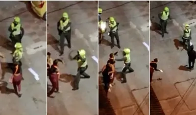 Ataque de Policía a mujer y después a su pareja. 