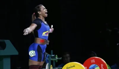 Leidy Solis, pesista colombiana. 