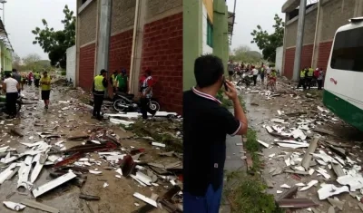 Daños causados en el estadio de Sabanalarga.
