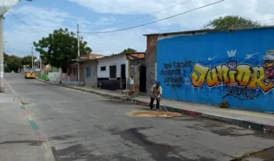 Lugar donde ocurrió el doble crimen en el barrio Santo Domingo.