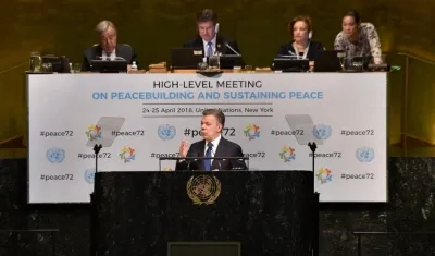 El Presidente Santos ante la Asamblea General de la ONU.