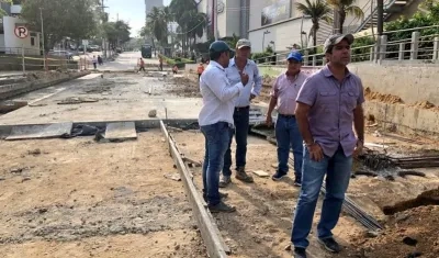 Alcalde Char en la inspección de las obras.