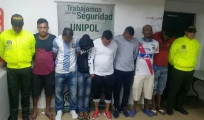 Foto de los capturados, presuntamente, de la banda ‘El Combo de Gipi’.