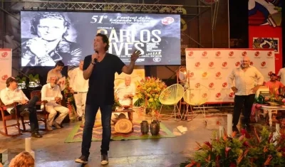 El cantante Carlos Vives, el homenajeado del Festival Vallenato.