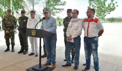 Juan Manuel Santos, presidente, durante su visita a Guaviare.