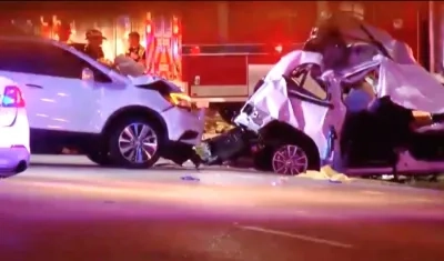 Estado en que quedaron dos de los vehículos.