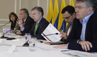 El Presidente Juan Manuel Santos presidiendo el Gabinete de Posconflicto