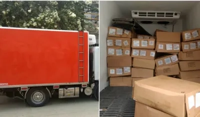 Fueron recuperadas 120 cajas de carne congelada.