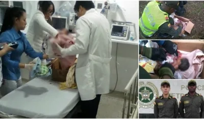 Los policías auxiliares hallaron la niña y le brindaron los primeros auxilios.