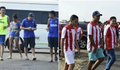 Los hinchas de Boca y Junior llegando al estadio Metropolitano.