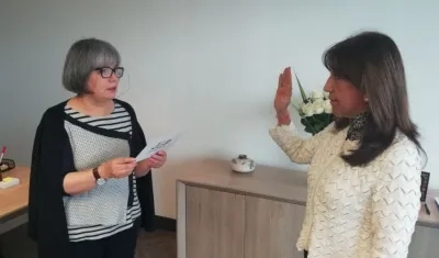 Martha Lucía Zamora en su posesión. 