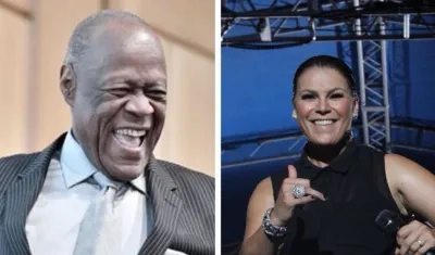 Los cantantes Johnny Ventura y Olga Tañón.