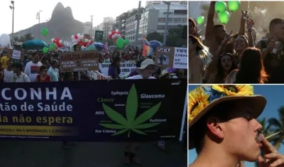 Momentos de la marcha e la famosa playa de Ipanema.