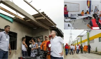 Gobernador inspeccionando daños en Sabanalarga.