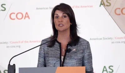 La embajadora de Estados Unidos ante la ONU, Nikki Haley.
