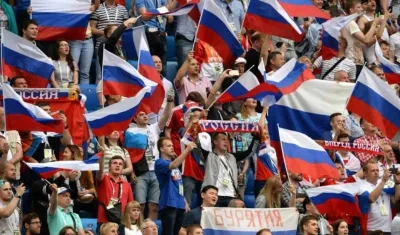 Hinchas de la Selección de Rusia. 