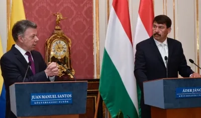 Presidente Juan Manuel Santos y el presidente de Hungría, János Áder.