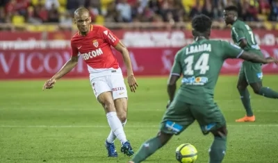 Fabinho durante el partido. 