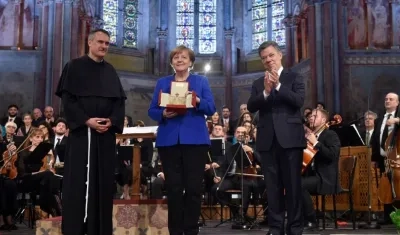 La canciller alemana Ángela Merkel y el Presidente Juan Manuel Santos.
