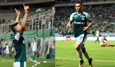 Nicolás Benedetti celebrando el gol del triunfo.