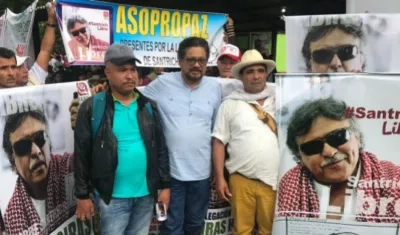 Iván Marquez durante plantón en Miravalle. 