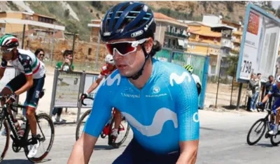Carlos Betancur, ciclista colombiano en Movistar Team.