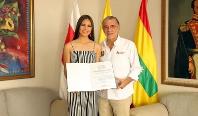 María Alejandra Maury Donado y el Gobernador Eduardo Verano.