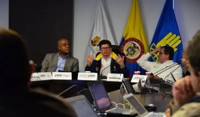 El ministro de Medio Ambiente, el director de la UNGRD y el ministro de Minas.