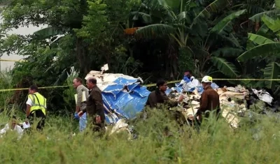Así quedó el avión tras el siniestro.