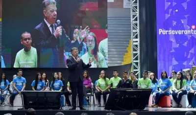 Juan Manuel Santos durante durante el balance de ese programa académico.