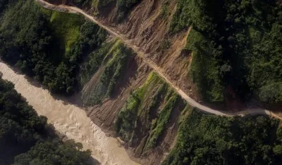 Imagen del río Cauca cerca a la presa de Hidroituango.