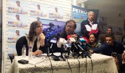 El candidato presidencial de izquierdas Gustavo Petro