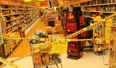 La Ley seca comienza el sábado próximo a las 6 de la mañana y termina el lunes a las 6 de la mañana.