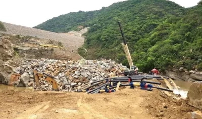 Trabajos en Hidroituango para superar la emergencia.