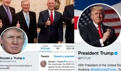 Las dos cuentas, la de Donald Trump y la de la Presidencia.